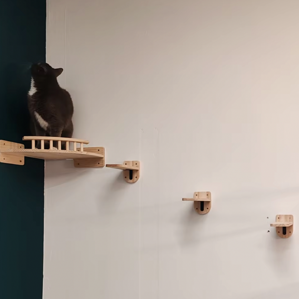 Corner Wooden Climbing Shelves