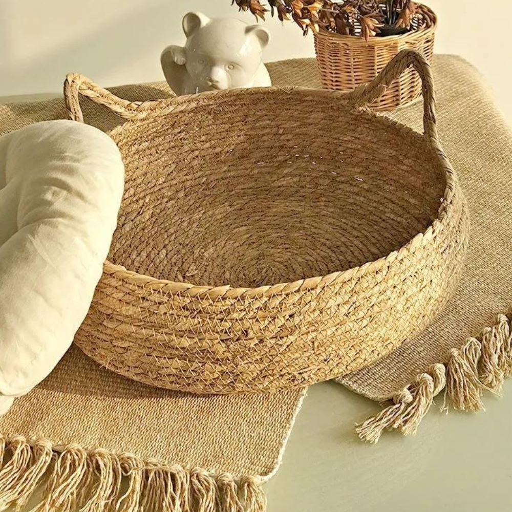 Handcrafted Basket With Cushion