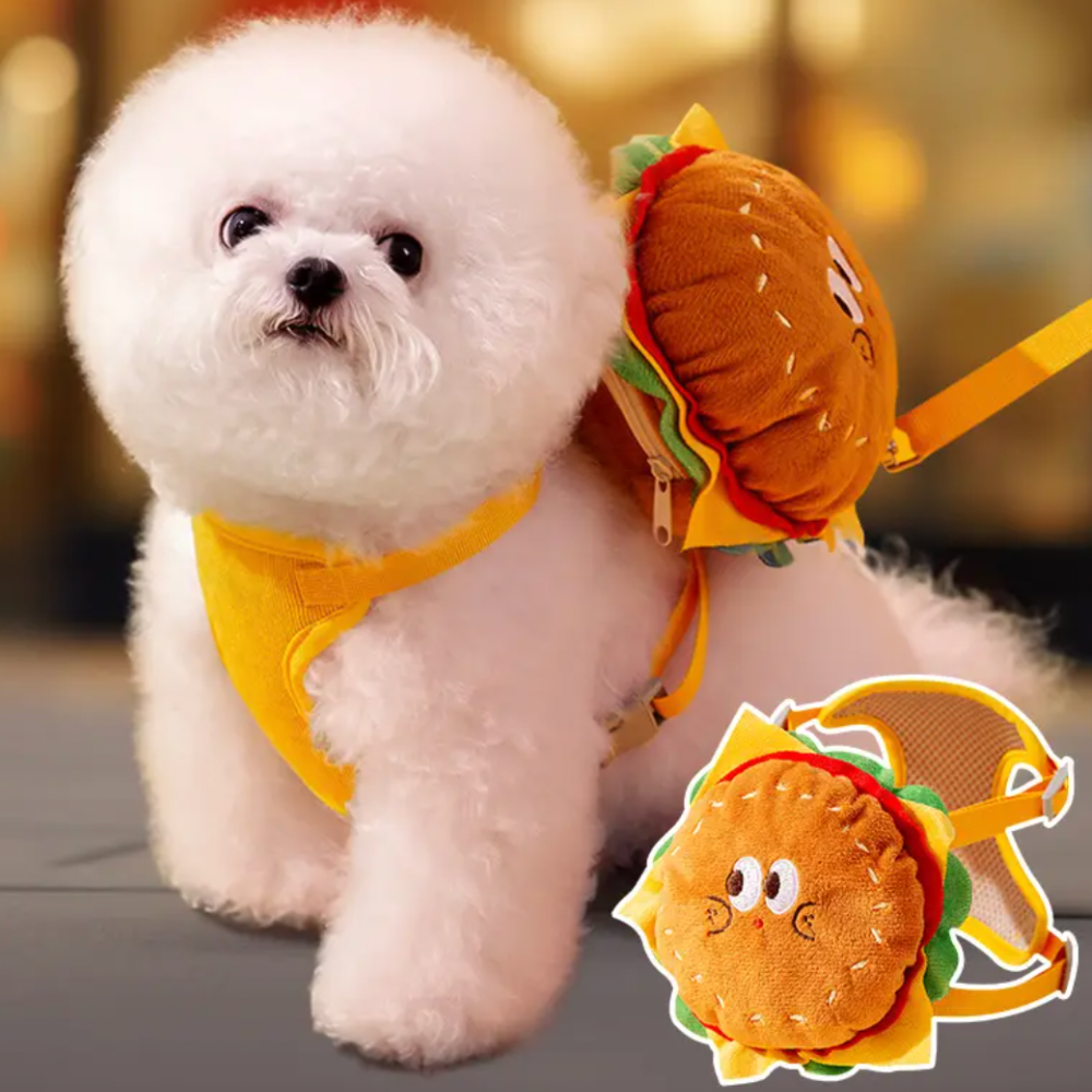 Burger Backpack Vest With 120cm Leash
