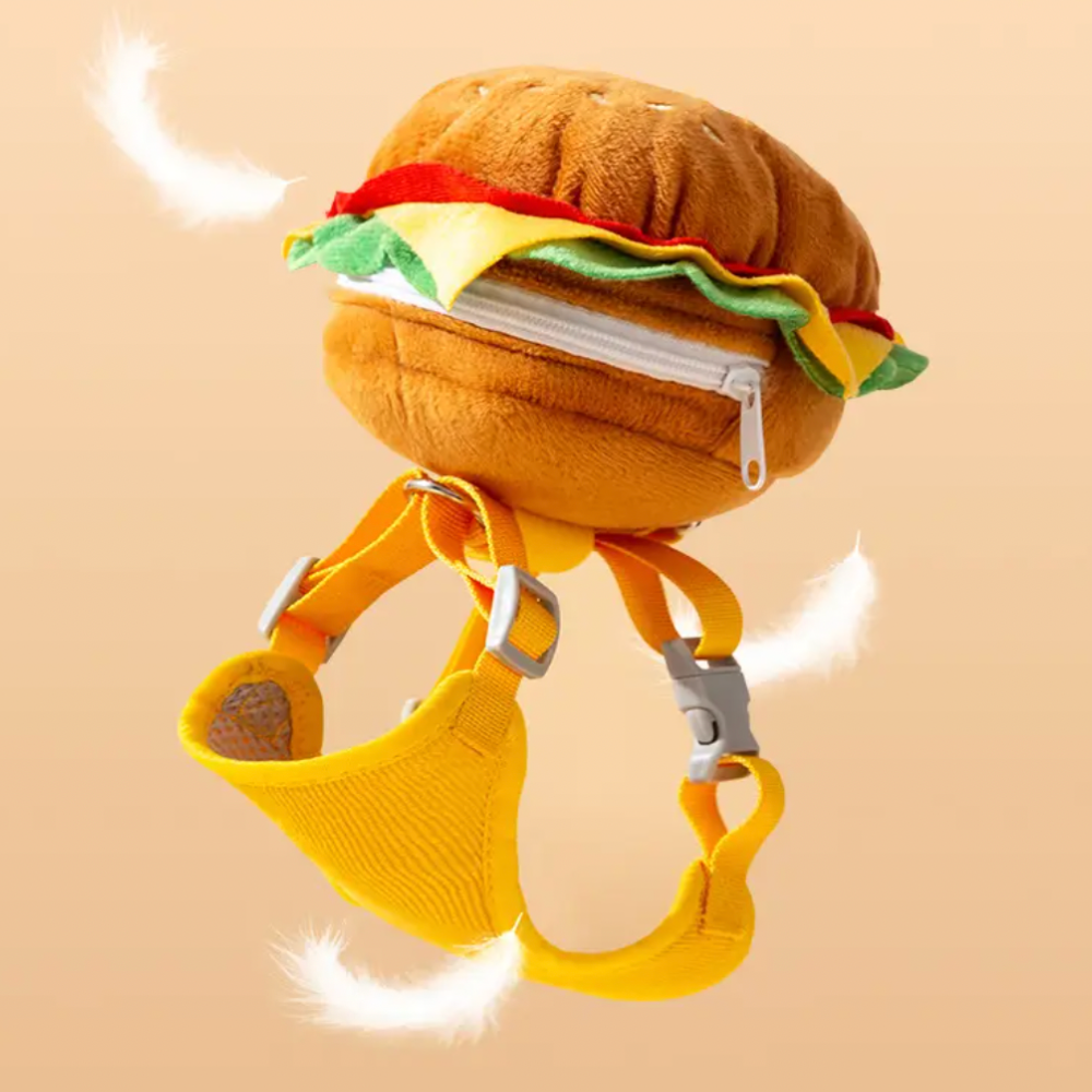 Burger Backpack Vest With 120cm Leash