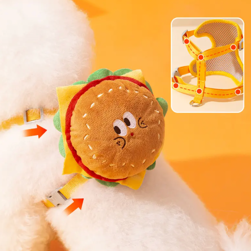 Burger Backpack Vest With 120cm Leash