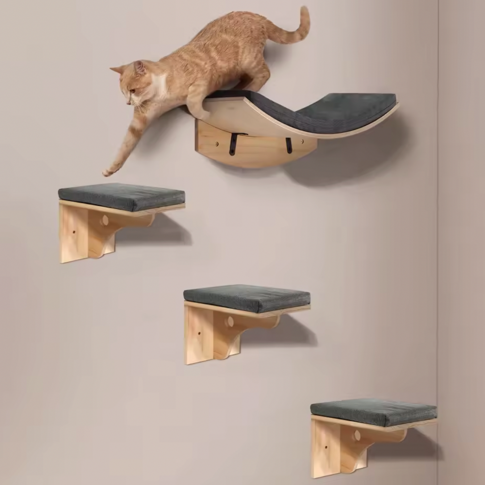 Curved Cat Climbing Shelves