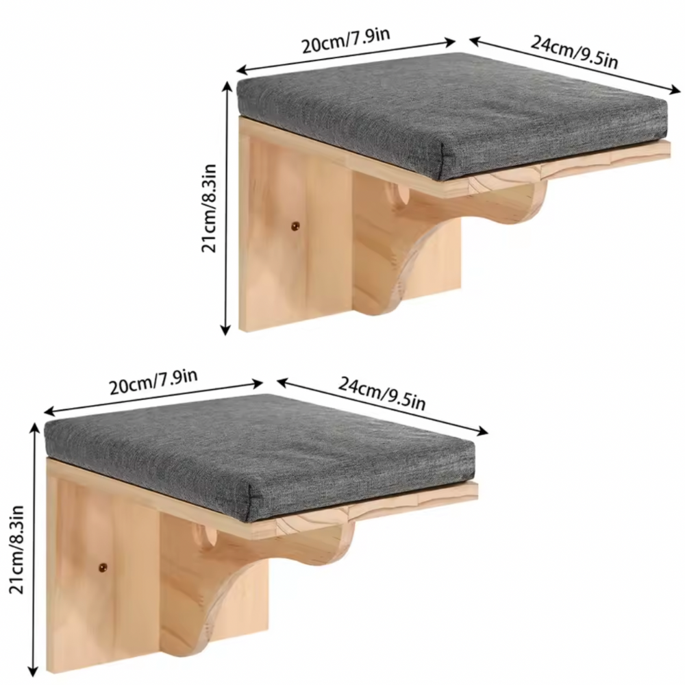 Curved Cat Climbing Shelves