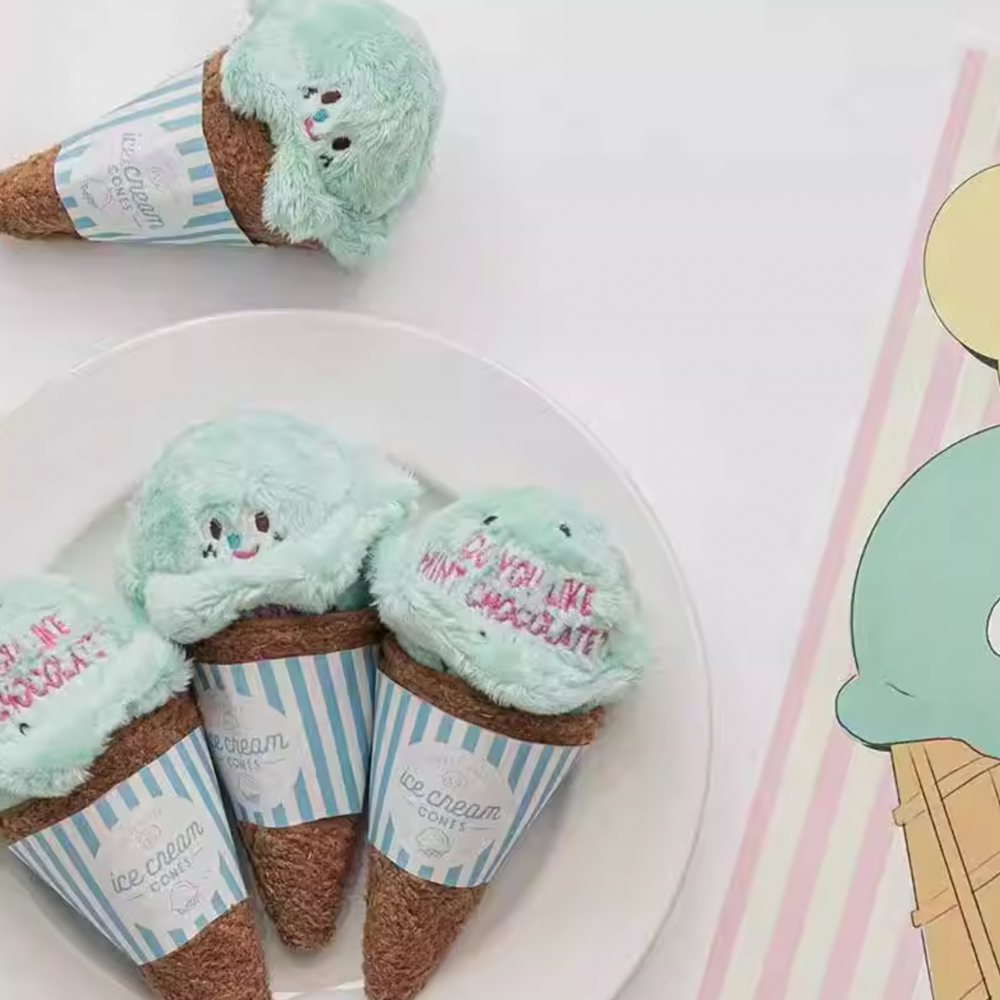 Ice Cream Squeaky Plush Toy