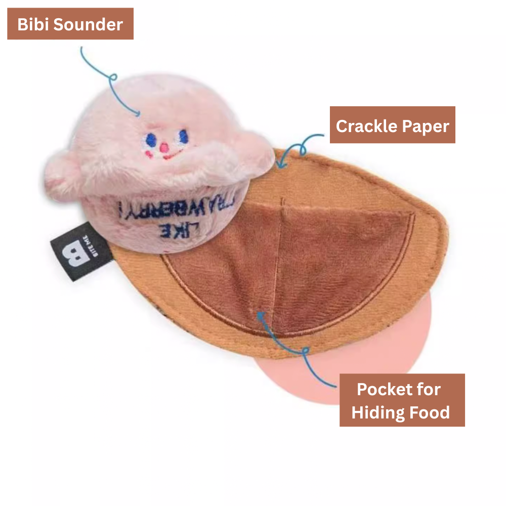 Ice Cream Squeaky Plush Toy