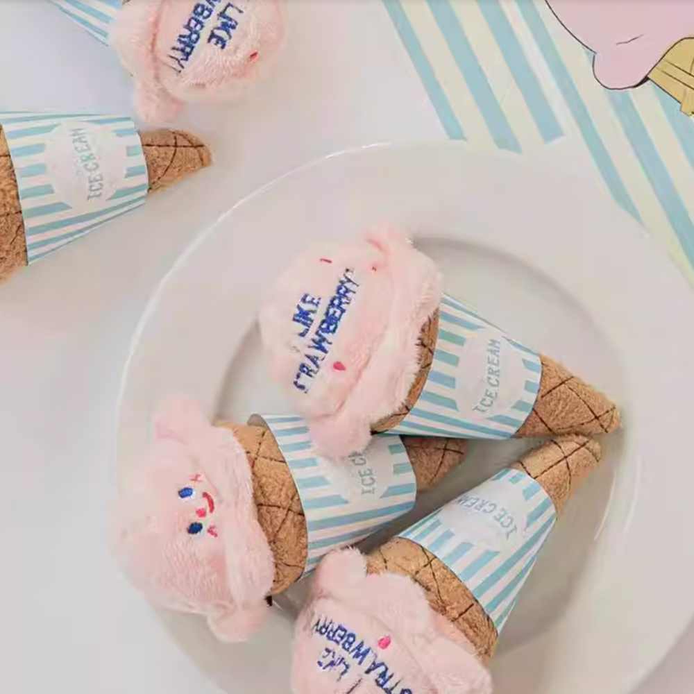Ice Cream Squeaky Plush Toy