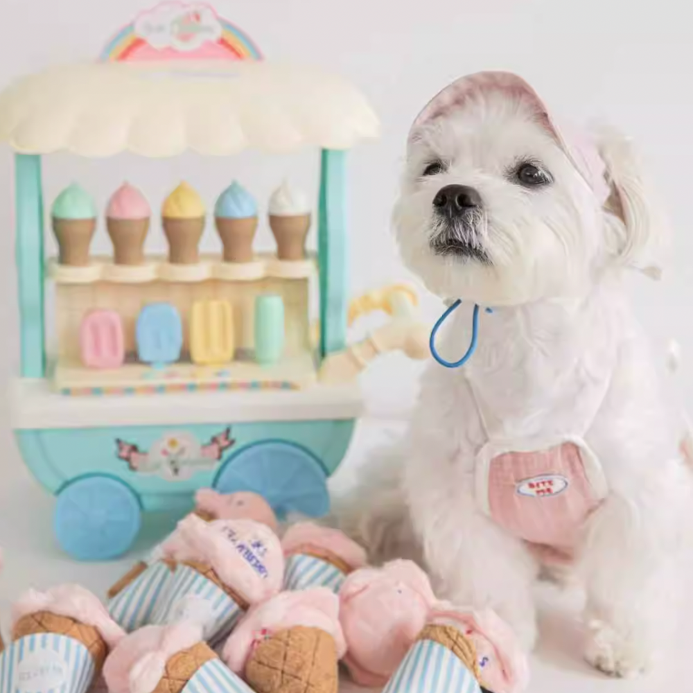 Ice Cream Squeaky Plush Toy