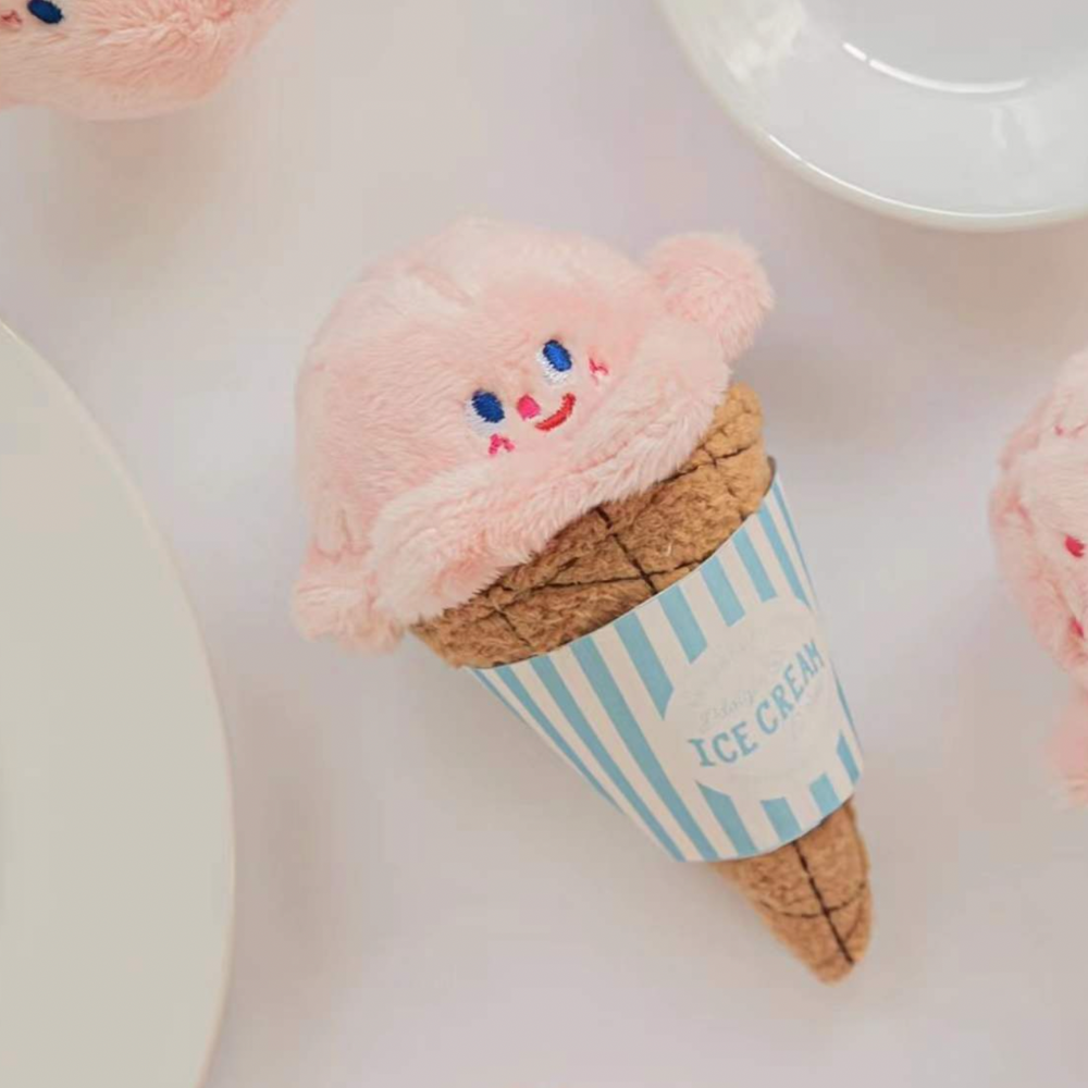 Ice Cream Squeaky Plush Toy