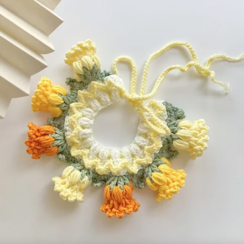 Spring Floral Knitted Necklace