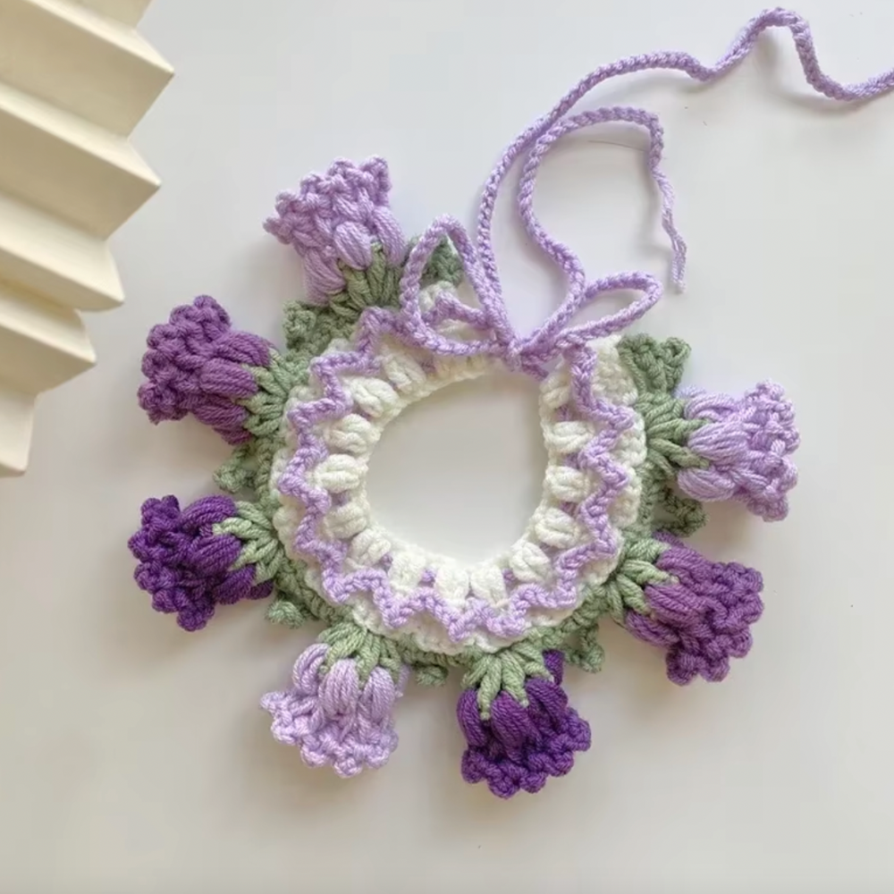 Spring Floral Knitted Necklace